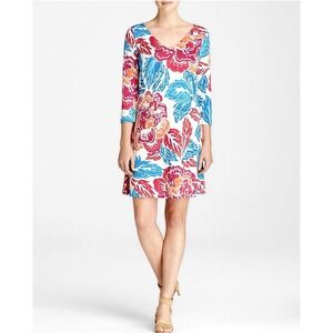 NEW! Diane Von Furstenberg Kaden Print Floral Silk Shift Dress Pink SZ 8
